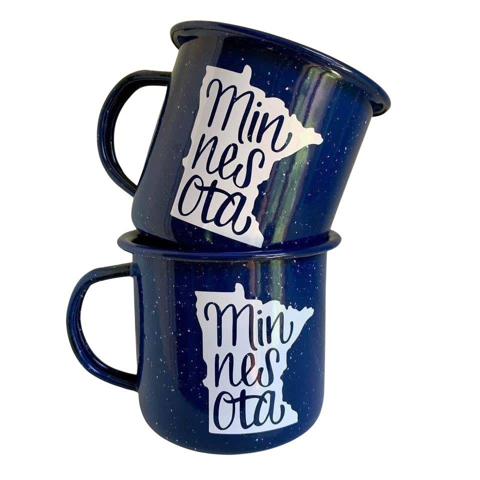 Minnesota Blue Enameled Metal Coffee Mug