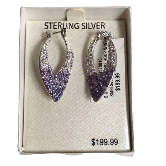New Sterling Silver Purple Ombré Earrings