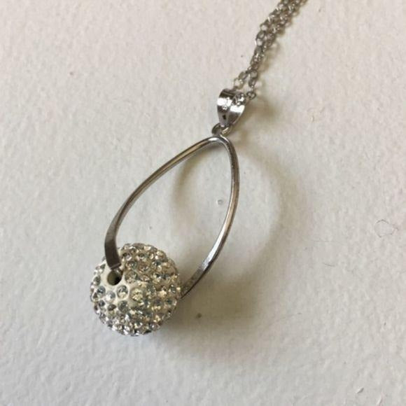 NEW Sterling Silver Crystal Barrel Necklace