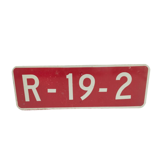 Vintage Metal Fire Sign Number R-19-2 Red 17”