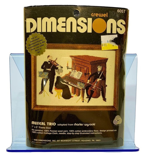 Dimensions Crewel Musical Trio Kit 7 x 5” Frame Size Vintage 1980
