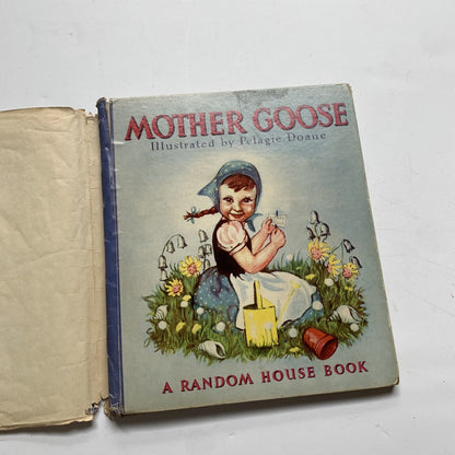 1940 Vintage Mother Goose Illustrated by Pelagie Doane Hardcover with DJ