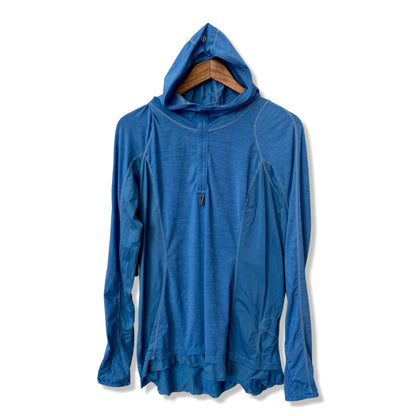 Lululemon Hooded 1/2 Zip Longsleeve Shirt Size 10 Blue