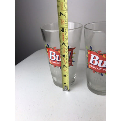 Set Of 6 Budweiser Seasons Greetings Bud King Of Beers & Bud Light Glasses