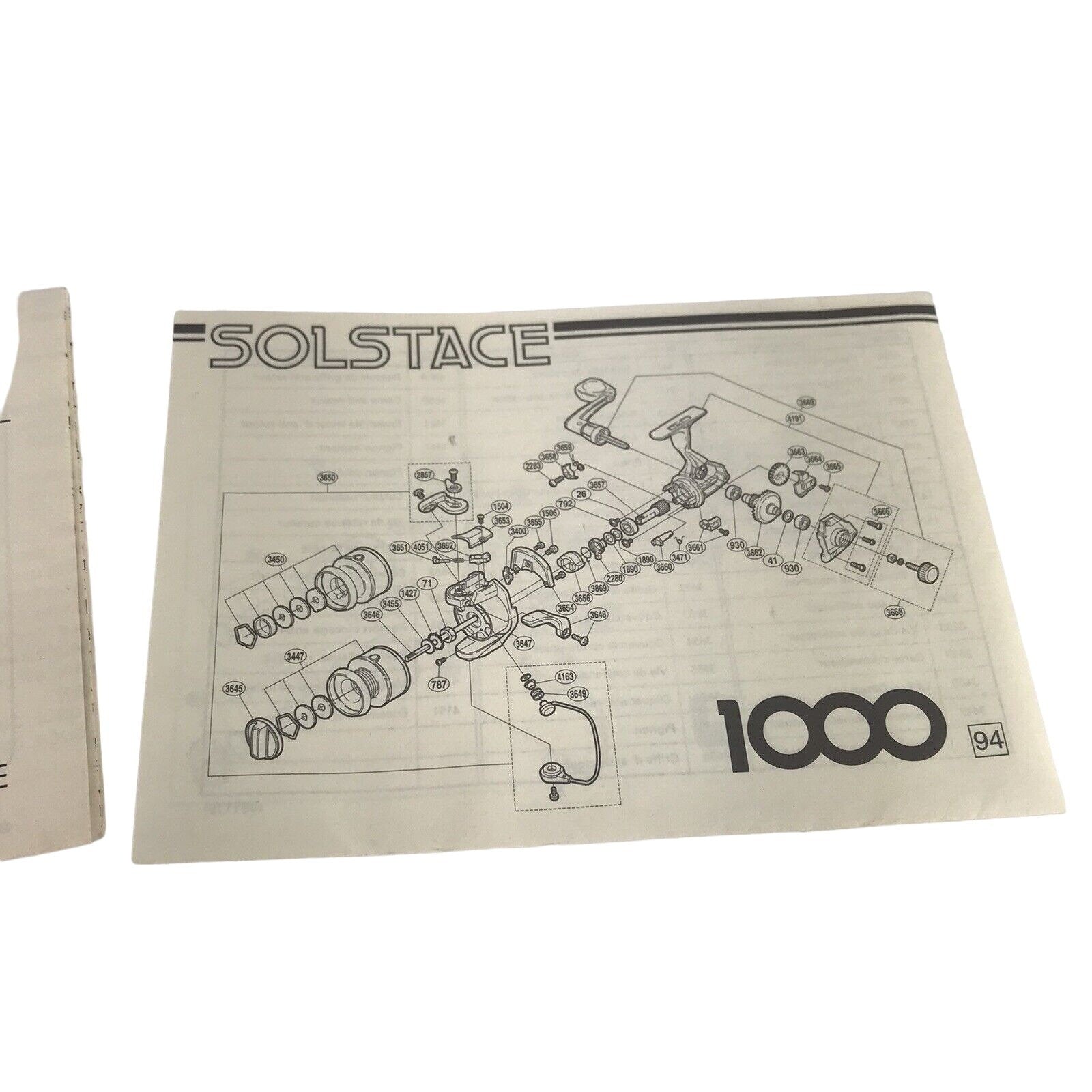 Vintage Shimano Solstace Instruction Guide & Parts List 1000 2000 Fish –  Sunrise Pickers