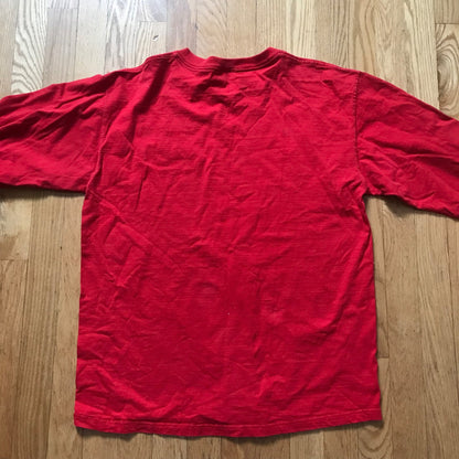 Vintage Yamaha Checkered Flags Racing T-Shirt Long-Sleeve Red