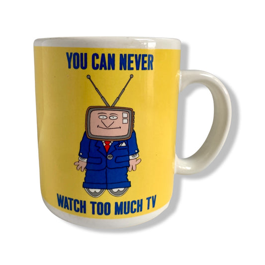 1987 Standing Ovations You Can Never Watch Too Much TV Coffee Mug Vintage