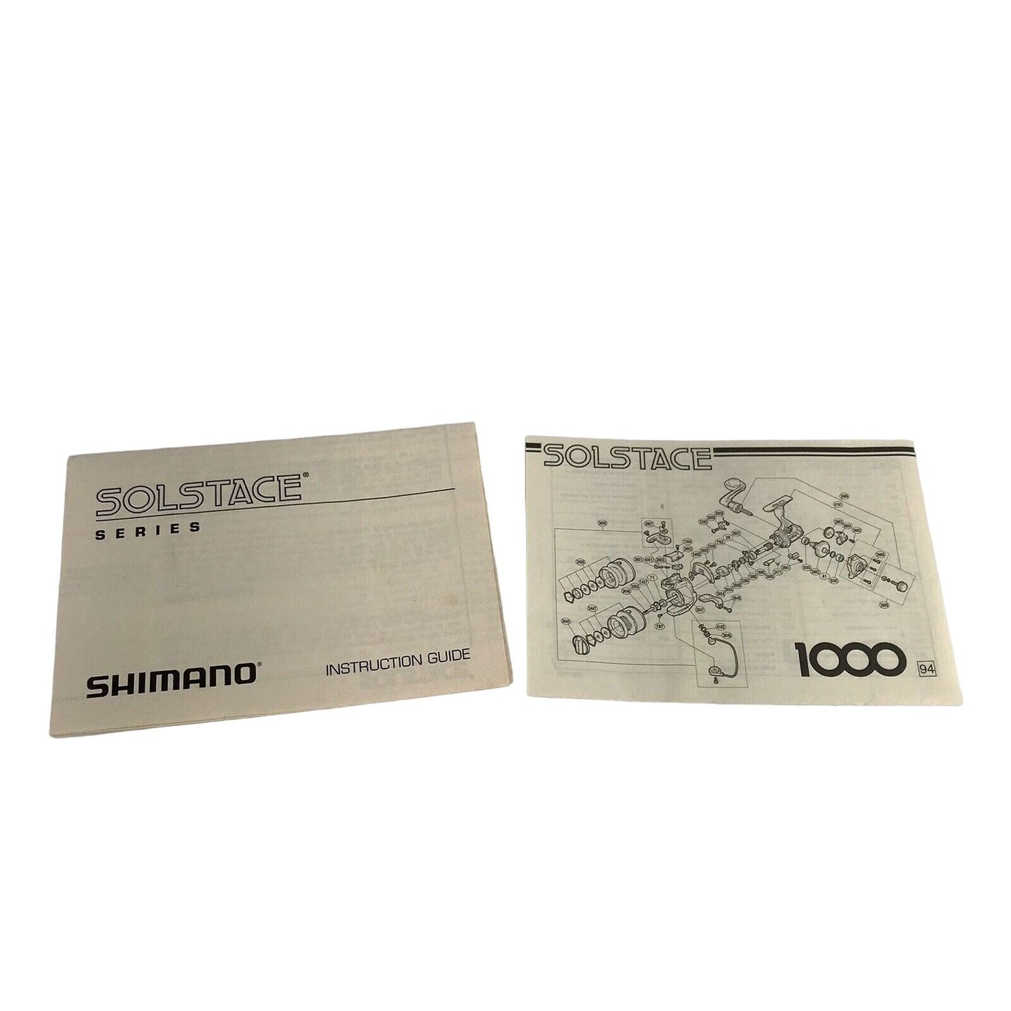Vintage Shimano Solstace Instruction Guide & Parts List 1000 2000 Fishing Reel