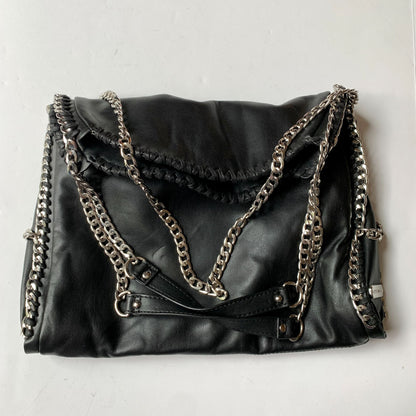 Steve Madden Black Foldover Silver Chain Bag