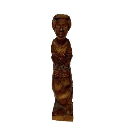 Vintage | Wooden Man Carving with Drum