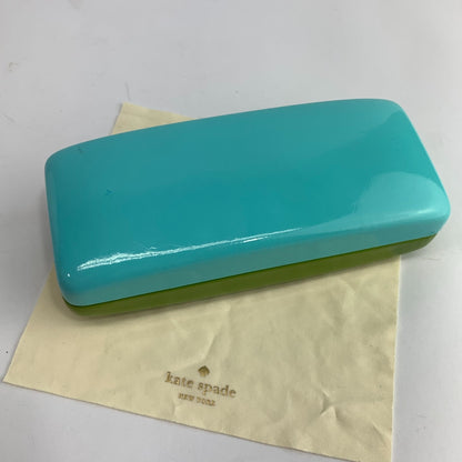 Kate Spade Green Teal Sunglasses Case w/ Cleaning Cloth