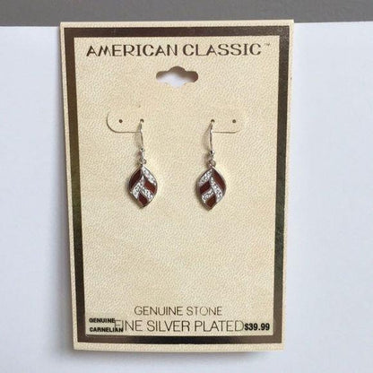 New American Classic Carnelian Leaf Drop Earrings
