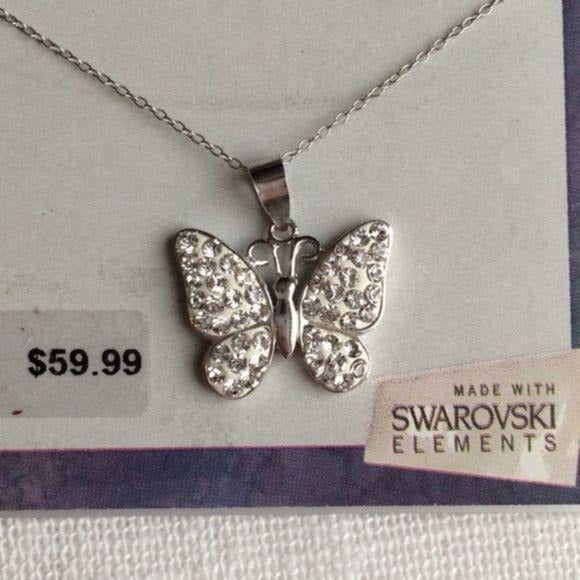 NEW Sterling Silver Butterfly Necklace