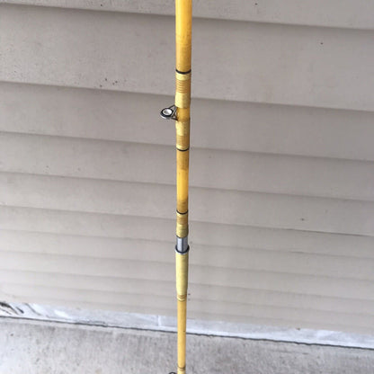 Vintage Unknown Manufacture Fishing Rod- Yellow Fiberglass, Made In Japan 6’ 10”