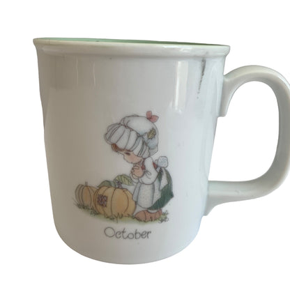 Precious Moments October Ceramic Coffee Mug 1988
