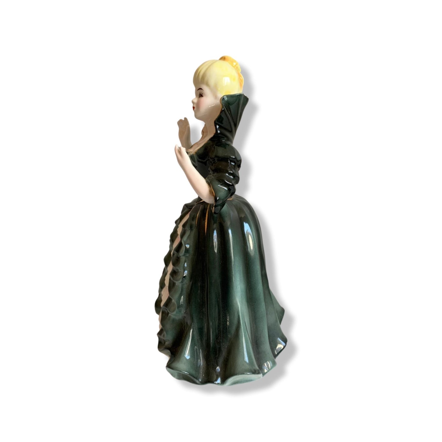 Napco Lady Juliet Dark Green Dress Figurine Vintage