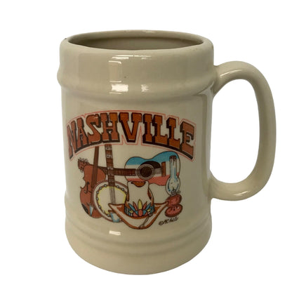 MC Art Co. Nashville Beer Mug Ceramic Western Guitar