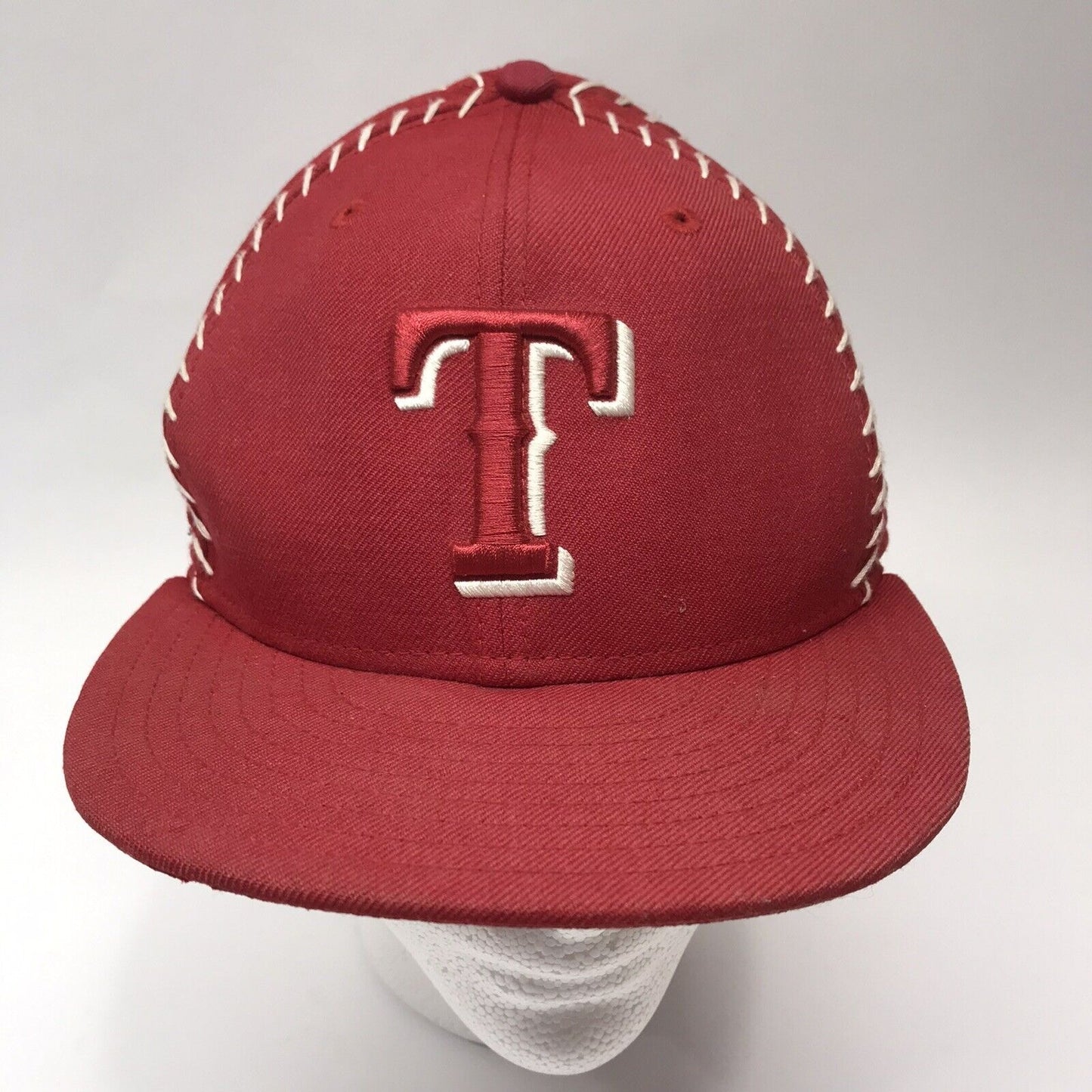Vintage Texas Rangers Red Hat MLB New Era 59Fifty Size 7 3/8 Fitted Baseball Cap