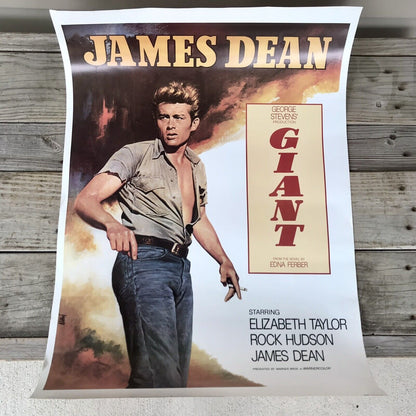 Vintage 1986 James Dean Movie Poster “Giant” Warner Bros 20 x 28”