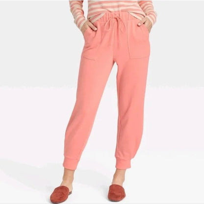Who What Wear Coral Cropped Jogger Sweatpants