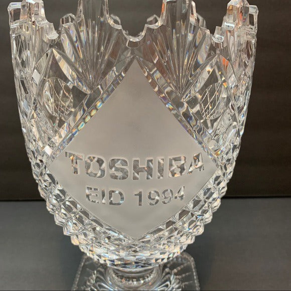 Waterford Crystal Presentation Trophy Vase Toshiba 1994
