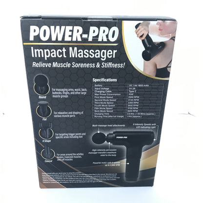 Power-Pro Impact Massager 6-Speed Cordless Muscle Massager NIB!