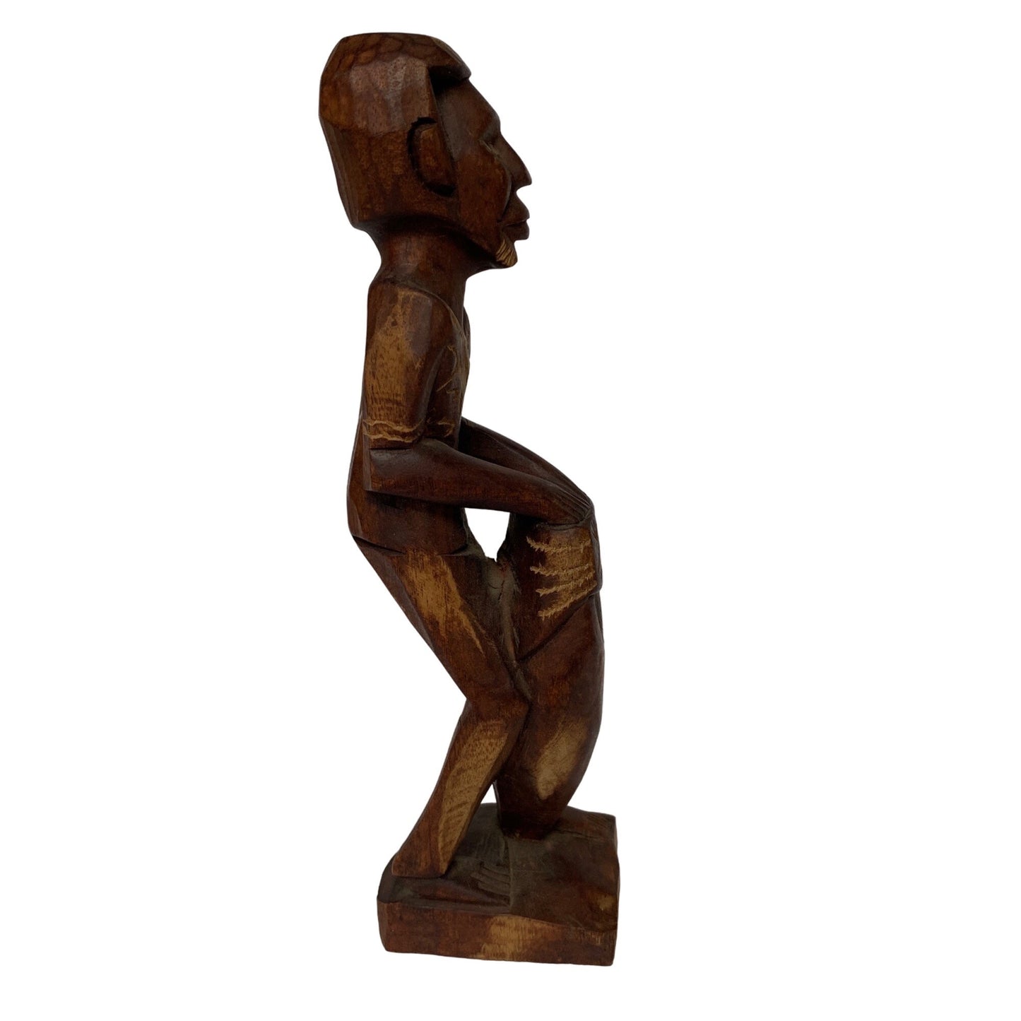 Vintage | Wooden Man Carving with Drum