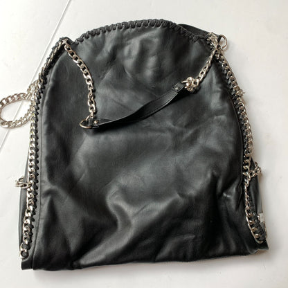 Steve Madden Black Foldover Silver Chain Bag