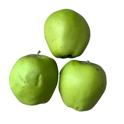 Lot of 3 Fake Faux Green Apples Realistic