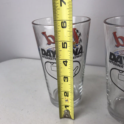 Set 4 Budweiser BUD NASCAR Beer Glasses DAYTONA International Speedway 16 oz