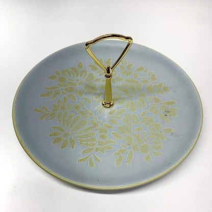 Red Wing Pottery #216 Blue Floral Tidbit Tray Plate