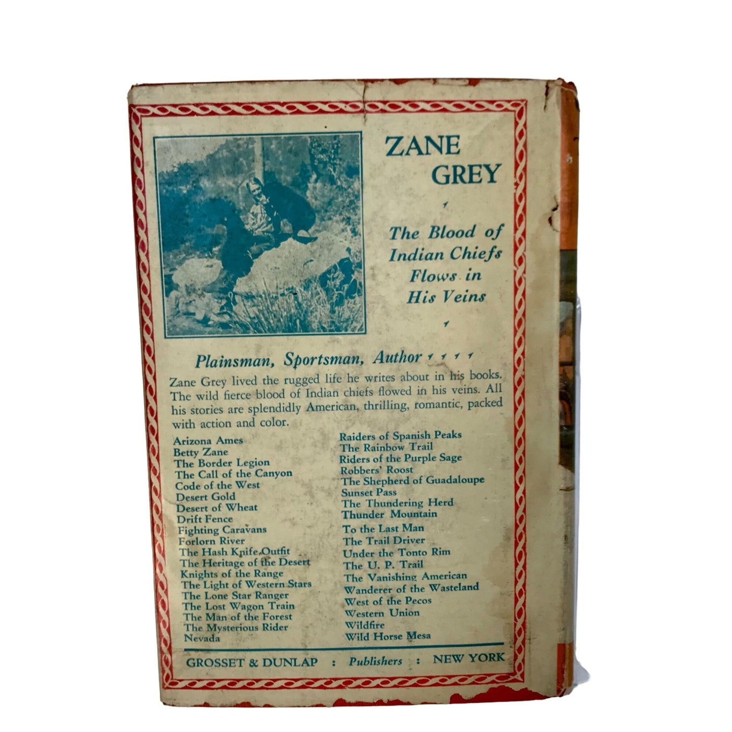 Vintage Under The Tonto Rim by Zane Grey Book 1926 w/Dust Jacket