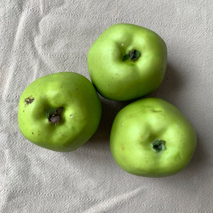 Lot of 3 Fake Faux Green Apples Realistic