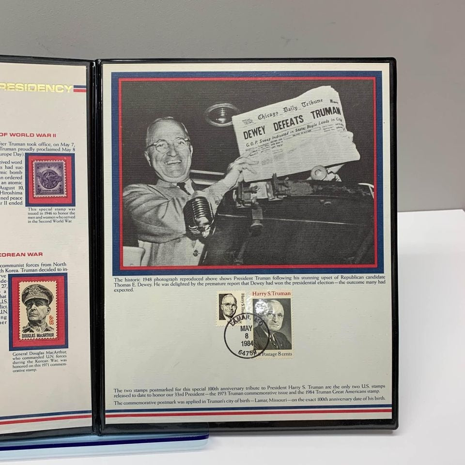 Harry S. Truman 100th Anniversary Commemorative Folio Postal Commemorative Society Stamps Set
